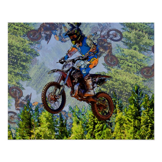 Póster Tontos en bicicleta-Motocross Racers (Anverso)