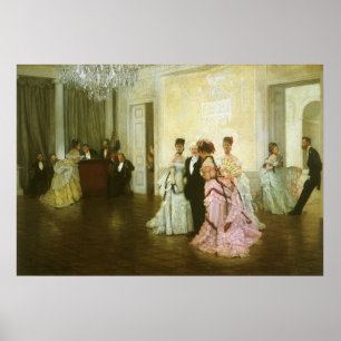 Póster Too Early by James Tissot, Vintage Victorian Art