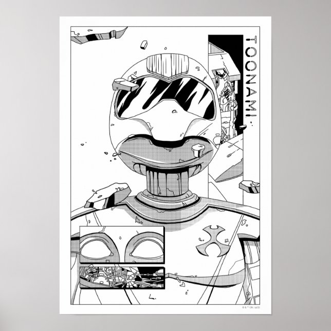 Póster Toonami TOM 5 y SARA Comic Style Parachoque (Frente)