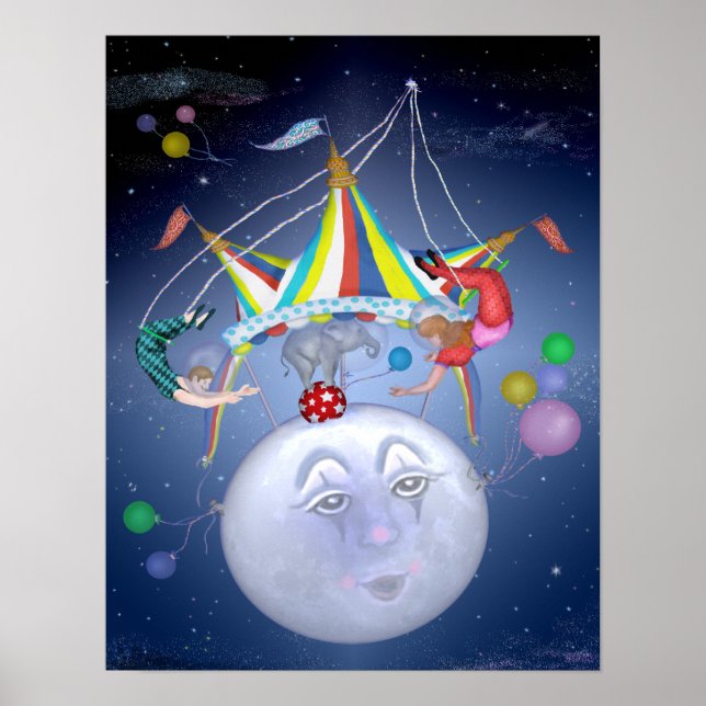 Póster Top de un pequeño Poster de la luna azul (Frente)