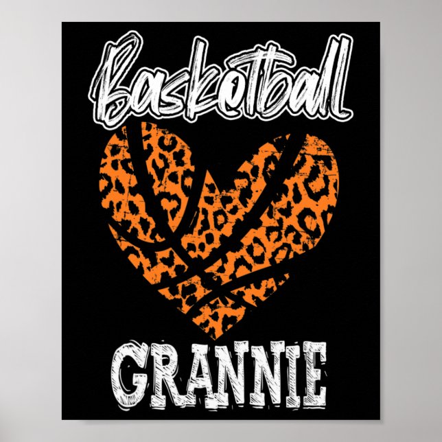 Póster Top Granny de Mujer Corazón Cheetah Distressed (Frente)