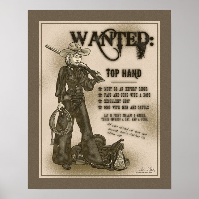 Póster Top Hand Cowgirl Poster (Frente)
