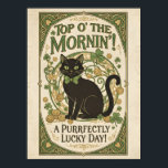 Póster Top O' The Mornin'! St. Patrick's Day<br><div class="desc">Today is a purrrrfectly good day to bring luck into your house with this gorgeous poster featuring traditional Irish greeting! This is an AI image generated by me. Find more products with this image as well as other Irish inspired artworks in my St. Patrick's Day collection here in BoogieSpirit: https://www.zazzle.com/collections/st_patricks_boogie_lucky_day-119435747997850747...</div>