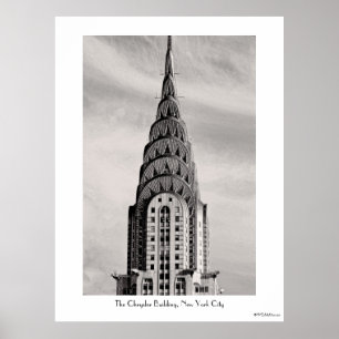 Póster Top of the Chrysler Building NYC - B&W