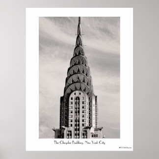 Póster Top of the Chrysler Building NYC - B&W
