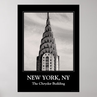 Póster Top of the Chrysler Building NYC - B&W