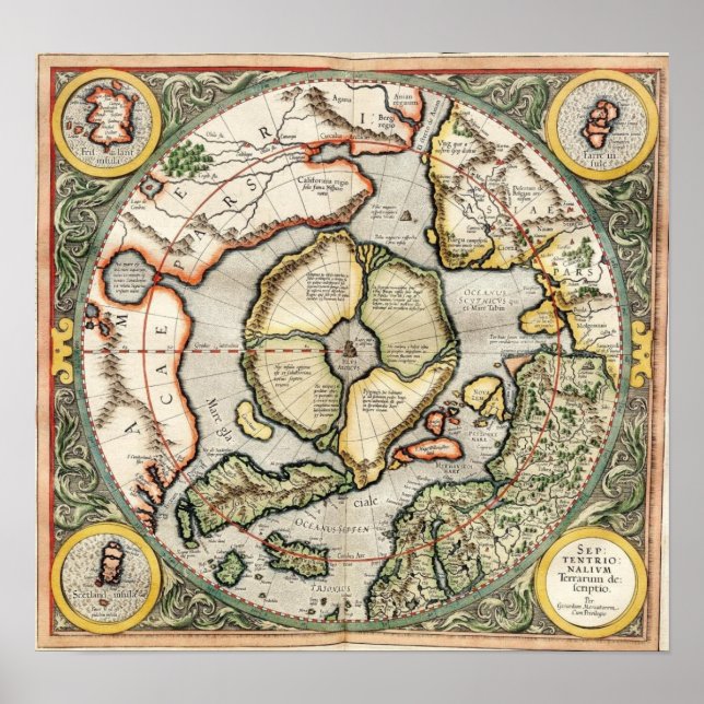 Póster Top of the World - Mapa de 1595 (Frente)