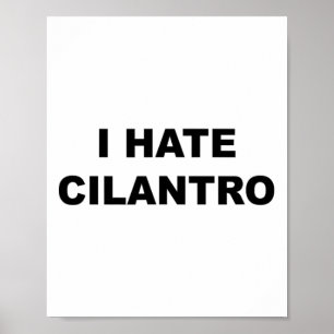 Póster Top That Dice - Odio A Cilantro Funny - Cilantro S