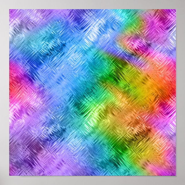 Póster Topacio Místico Azul Textura Vidriosa (Frente)