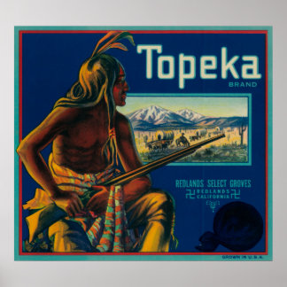 Póster Topeka Brand Citrus Crate Label