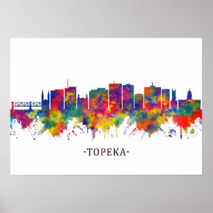 Póster Topeka Kansas Skyline