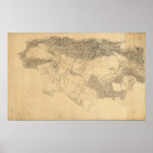Póster Topografía de Los Ángeles y de San Bernardino