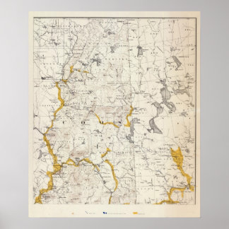 Póster Topographic and Glacial Map of New Hampshire 3