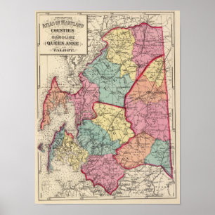 Póster Topographical atlas of Maryland counties