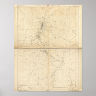 Póster Topographical Map of Washoe Mining Region