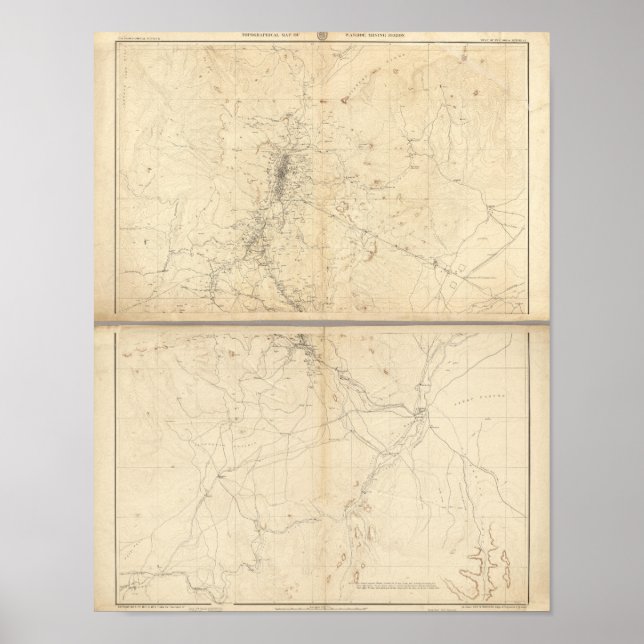Póster Topographical Map of Washoe Mining Region (Frente)