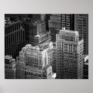 Póster Tops negros y blancos de edificios de NYC, mediano