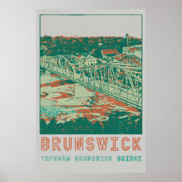 Póster Topshaw Brunswick Bridge Maine USA