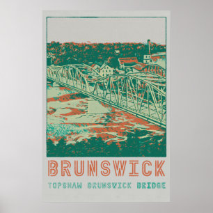 Póster Topshaw Brunswick Bridge Maine USA