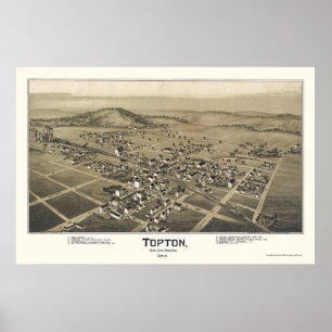 Póster Topton, PA Panoramic Map - 1893