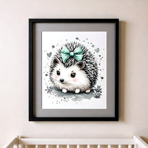Póster Toque de Color Guardería Animales del Bosque Erizo