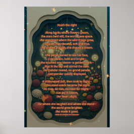 Póster Toque el poema ligero e imprima