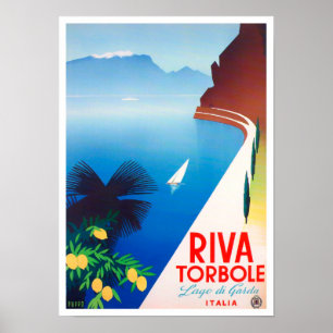 Póster Torbole Garda Lake Italy vintage Poster de viajes