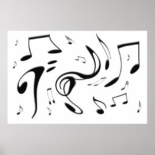 Póster Torcer el poster de las notas musicales