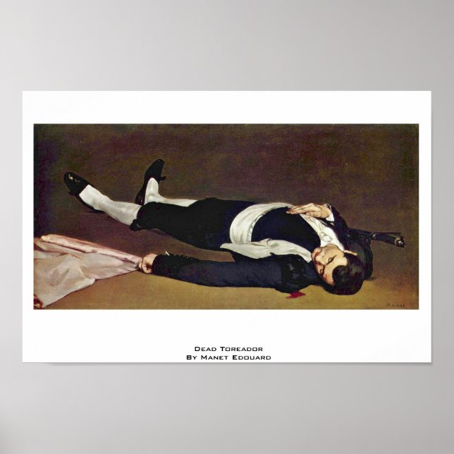 Póster Toreador Muerto Por Manet Edouard (Frente)
