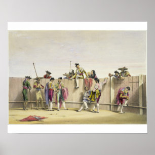 Póster Toreros Reposing between the Bulls, 1865 (colour l