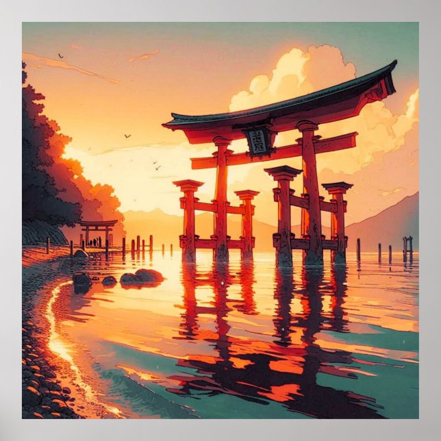 Póster Torii de la Luz Naciente (Frente)
