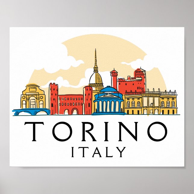 Póster Torino Italia Vintage (Frente)