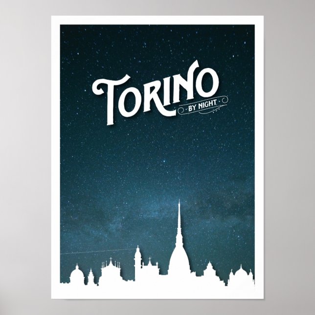 Póster Torino por perfil nocturno - Poster (Frente)