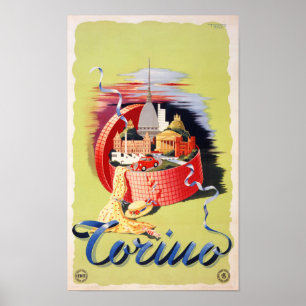 Póster Torino Turín Italia Poster de Viajes Vintage Resta