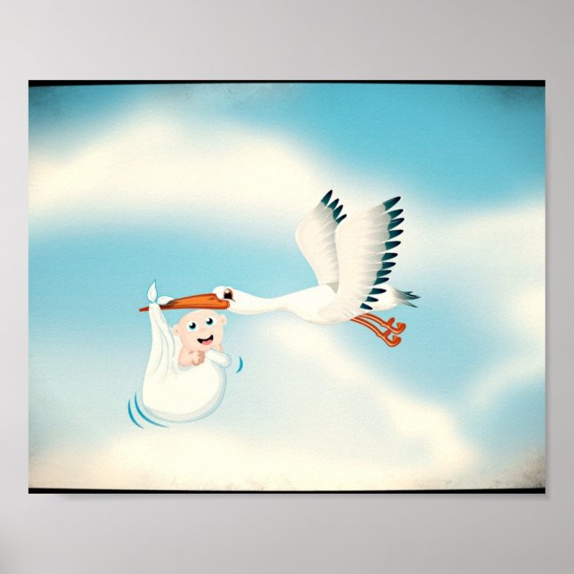 Póster Tormenta cargando bebé recién nacido (Frente)