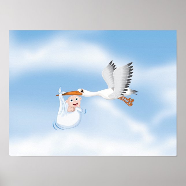 Póster Tormenta cargando bebé recién nacido (Frente)