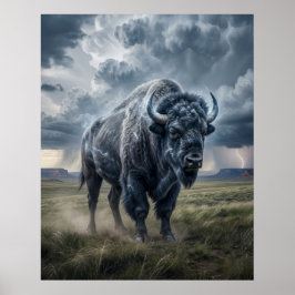 Póster Tormenta de Bisonte de la Pradera Relámpago