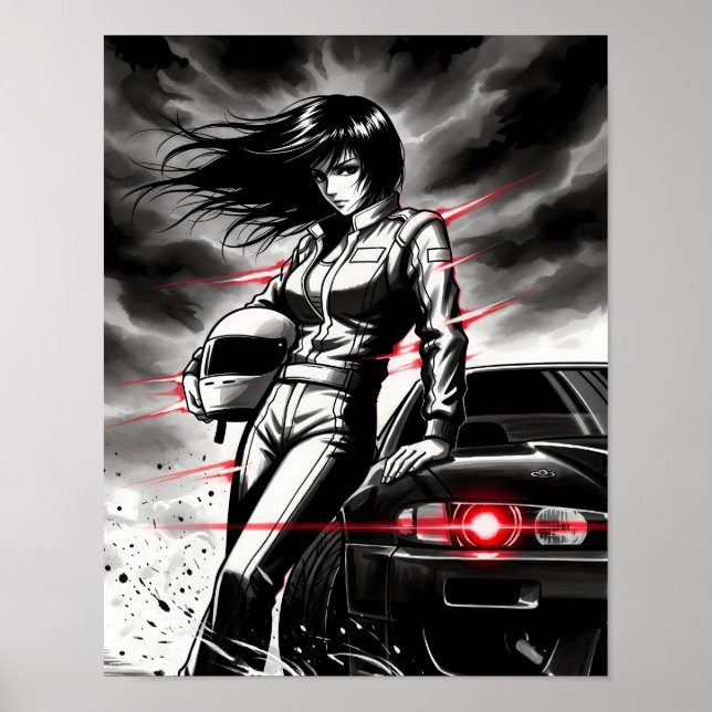 Póster Tormenta de Carreras animada - Racer callejero fem (Frente)