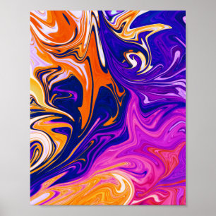 Póster Tormenta de colores   Mejor pintura colorida abstr