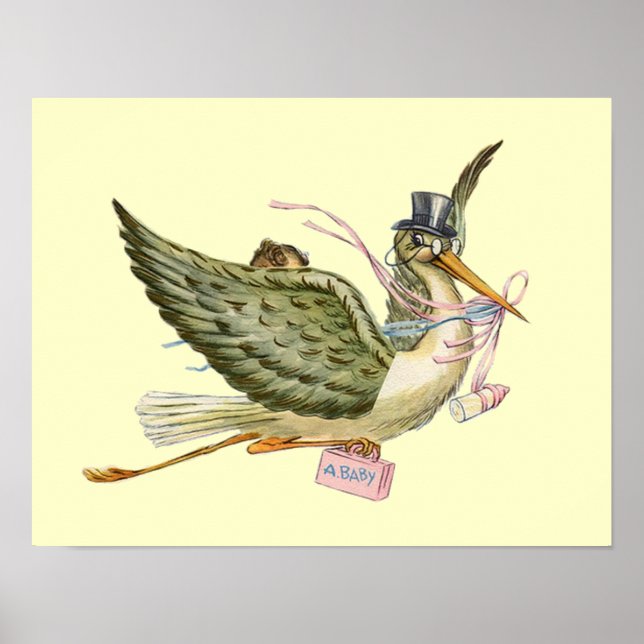 Póster TORMENTA DE LA DUCHA DE NIÑAS DE BEBÉ, crema (Frente)