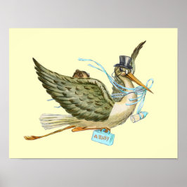 Póster TORMENTA DE LA DUCHA DE NIÑOS DE BEBÉ, crema