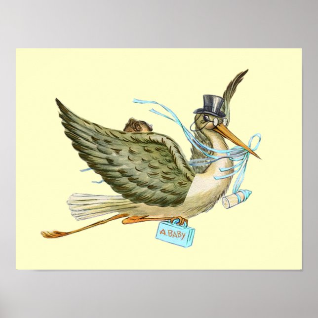 Póster TORMENTA DE LA DUCHA DE NIÑOS DE BEBÉ, crema (Frente)