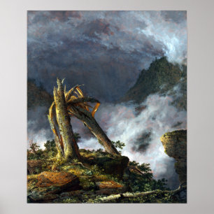 Póster Tormenta de la iglesia Frederic Edwin en las monta