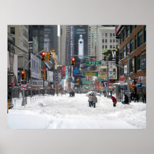 Póster Tormenta de nieve en invierno en Nueva York 12/26/