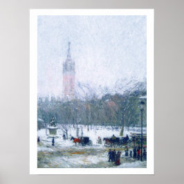 Póster Tormenta de nieve. Madison Square de Childe Hassam