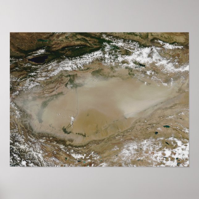 Póster Tormenta de polvo en el desierto de Taklimakan, Ch (Frente)