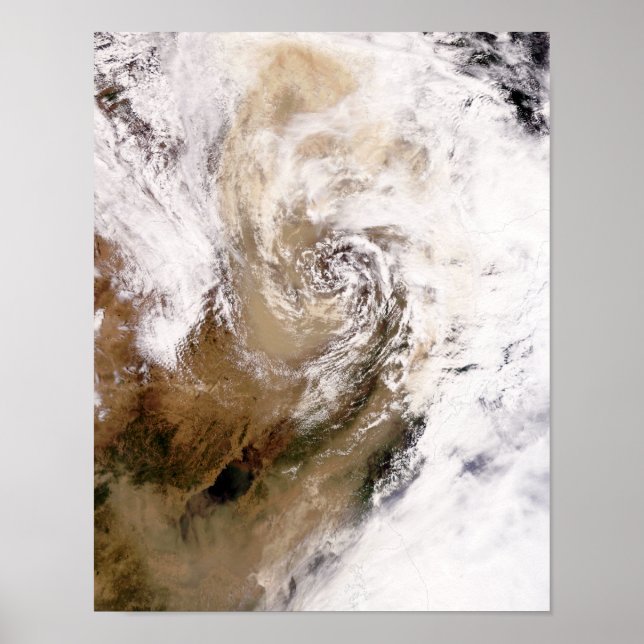 Póster Tormenta de polvo en el norte de China (Frente)
