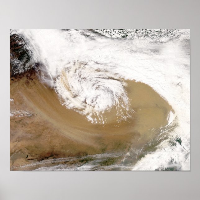 Póster Tormenta de polvo en el norte de China (Frente)