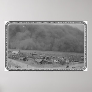 Póster Tormenta de polvo se acerca a Rolla Kansas en 1935