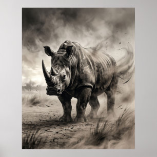Póster Tormenta de polvo Sumi Rhino